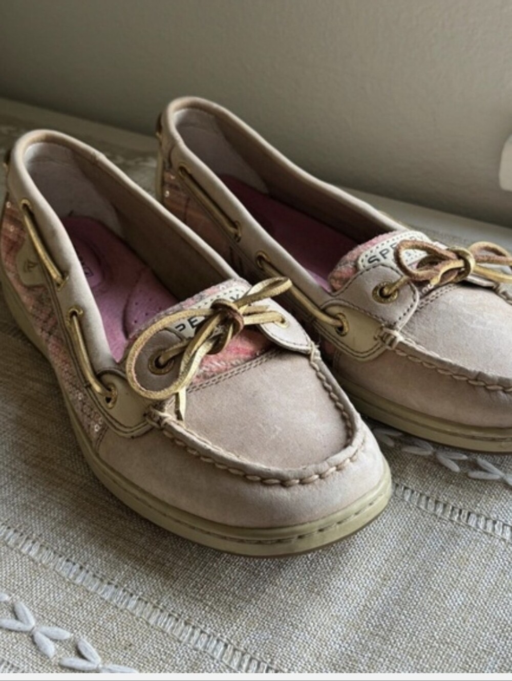 Sperry Women's Blush Pink Suede Moccasin Boat Shoes
